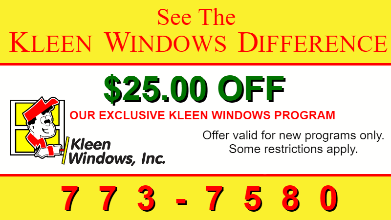special coupon for Kleen Windows